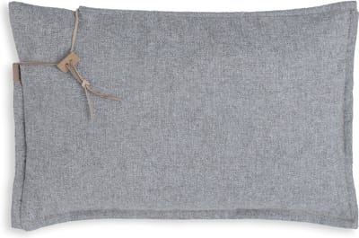 Knit Factory Imre Sierkussen - Rechthoekig kussen - Kussen woonkamer - Bank kussen - Decoratie kussen - Licht Grijs - 60x40 cm - Kussenhoes inclusief kussenvulling