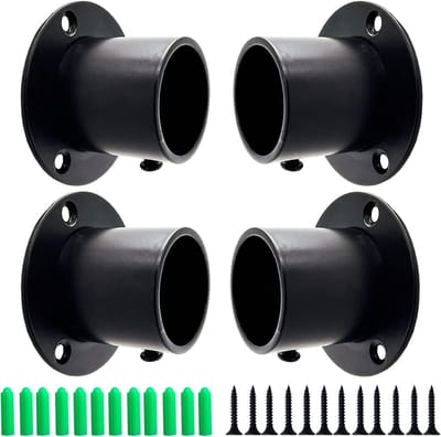 Zware Kaststanghouders RVS Zwart met Bevestigingsschroeven (4 Stuks)
