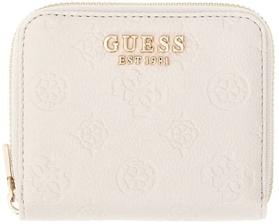 GUESS portemonnee Ella Logo SLG Zip Around Stone Logo crème
