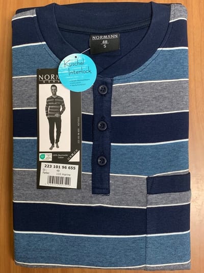 Normann heren pyjama katoen 22310196655 - Blauw - S/48