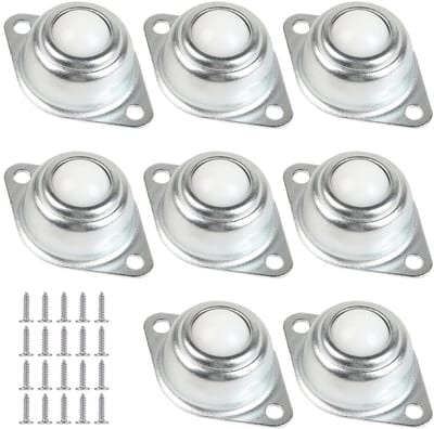 8 Stuks Zelfklevende Balrollers 16mm met M3 Schroef, 360 Graden Baloverdracht voor Transport en Industrieel Gebruik
