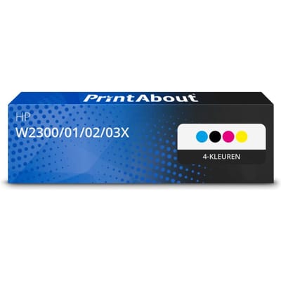 PrintAbout huismerk Toner W2300/01/02/03X (230X) 4-kleuren Multipack Hoge capaciteit Geschikt voor HP