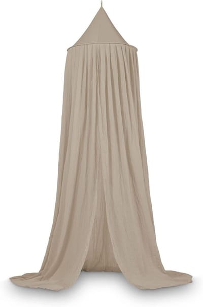 Famanu – Vintage klamboe van 245 cm in nougat kleur, sfeervol voor baby- en peuterbedden