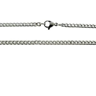 Aramat Jewels | Halskettingen | Platte Zilverkleurige Gourmetketting 45cm | | | |4mm | Staal | Volwassenen | Verkleurd niet