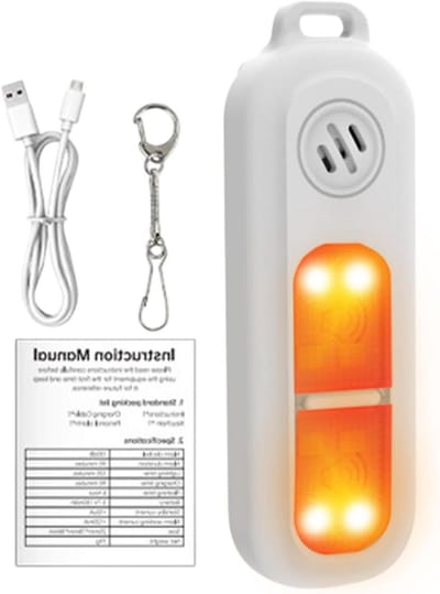 Persoonlijk Alarm - Veiligheidssirene - Noodsituaties - 130dB Sirene met Stroboscoop - Compact Formaat - Wit