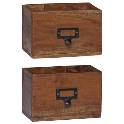 vidaXL Potloodetui Multikleur 18 x 10 x 12 cm Massief Mahoniehout