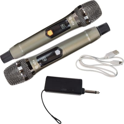 QTX J-Mic UHF draadloze microfoonset met 2 x handzenders en enkele plug-in ontvanger