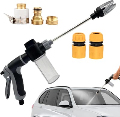 Hogedrukreiniger - Waterspuit - Auto en tuin - Verstelbaar mondstuk - 5 meter slang - Zwart