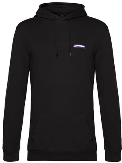 Eizook Unisex Hoodie zwart Nederlandse Vlag Small