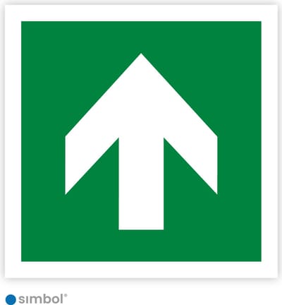 Simbol® - Sticker Pijl Recht 90 graden - Formaat 5 x 5 cm.