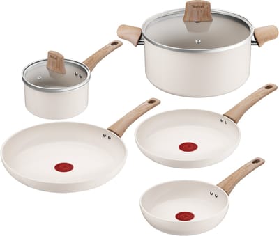 Tefal Cera Bright ON - Keramische Pannenset - 5-delig - Beige - PFAS-vrij - Geschikt voor Inductie