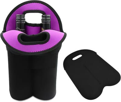 Nylon flessenhoes - Champagne Fles Hoes - Hoes voor wijnfles van 750 ml - Dubbele beschermhoes voor wijnflessen - Geschikt voor twee flessen bier - Elegante geschenkverpakking voor restaurants