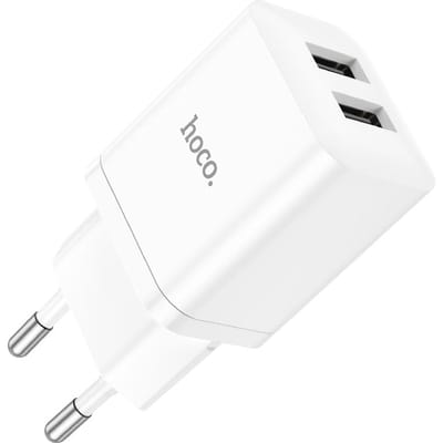 Hoco N25 Smartphone Oplader 2x USB - Universeel - Wit