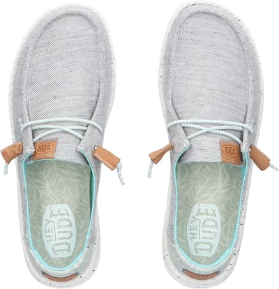 HEYDUDE - Wendy Heathered Slub Tropical Dames Instappers Grey - Maat 36