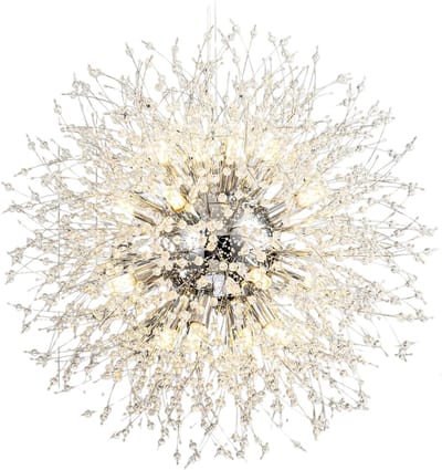 DIMICO - Plafondlamp kroonluchter - zilver - luxe hanglamp woonkamer - Kristallen lamp modern - Driekleurig LED - 220V - Decoratie