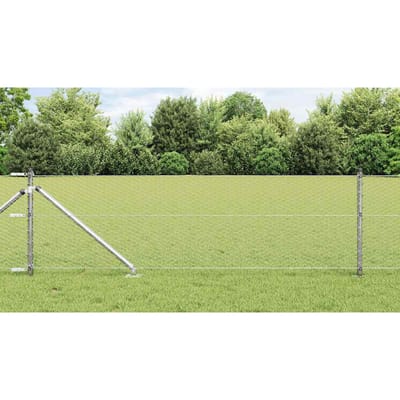 vidaXL - zeshoekig - gaasgek - met - palen - 10 - x - 0,6 - m - Gegalvaniseerd - staal