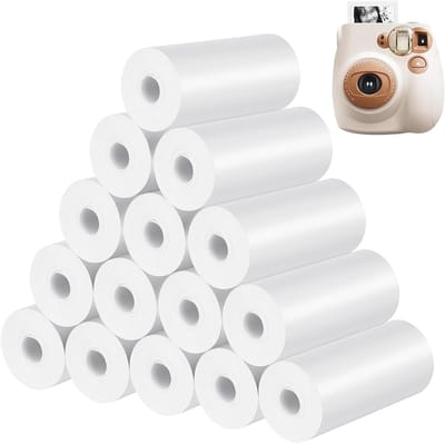 Thermisch papier voor kinderen, 57mm x 25mm x 7m, geschikt voor instant camera's en printers, wit, ideaal voor foto's en knutselprojecten