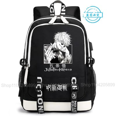 Jujutsu Kaisen Rugzak Anime Satoru Cosplay Mochila Grote Capaciteit Student Jongens Schooltas Cartoon Laptop Reizen Rucksack Cadeau 12 inches