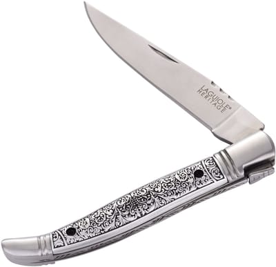 Laguiole Heritage Opvouwbaar Zakmes Venetiaans Design – 21 cm – Lemmet Edelmetaal – Vouwmes Luxe Cadeauverpakking