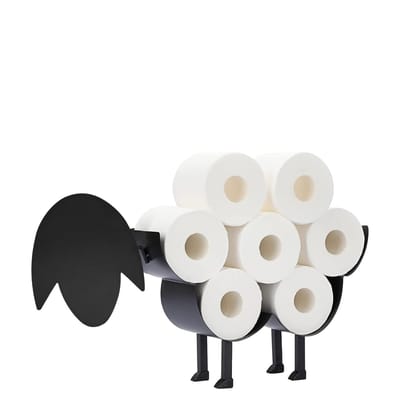 Sanics® Reserverolhouder Schaap – Vrijstaand & Ophangbaar – WC Papier houder – Toiletrolhouder Zwart – WC Rolhouder staand 7 Rollen
