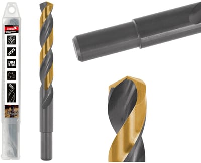 Tvardy Metaalboor - HSS 15 mm - TiN Coating - Zwart & Goud - Voor Moeilijk Bewerkbare Materialen
