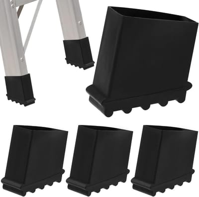 Ladder Voetkussens - Antislip Rubber - Veilig Werken - Verbeterde Stabiliteit - 5 x 5 x 2.5 cm - Zwart