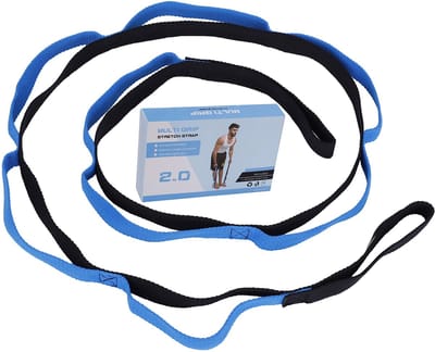 Dailygoods- Yogariem Flexibel - Multi-Grip Stretchband - Fitnessbanden - Geschikt voor Yoga/Dansen/Ballet - Oefenhandleiding - Verhoogt Flexibiliteit