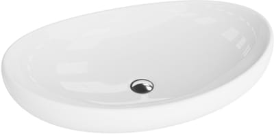 LAVITA® Opzetwastafel BARCO Ovaal Keramische Wastafel voor Badkamer en Gastentoilet - 630x420x160 mm - Wit Hoogglans - Wasbak met dunne rand - Keramik Waskom opbouw zonder kraangat en zonder overloop