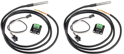 Dailygoods - Dailygoody - Temperatuur Sensor Module Kit - Waterproof voor Arduino - Raspberry Pi - Elektronische componenten - Geschikt voor hobbyprojecten - 2 Stuks