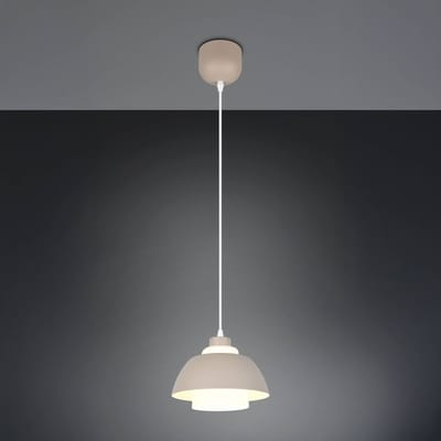 Reality Leuchten Hanglamp Tilos, beige, Ø 23 cm, metaal/glas, E27