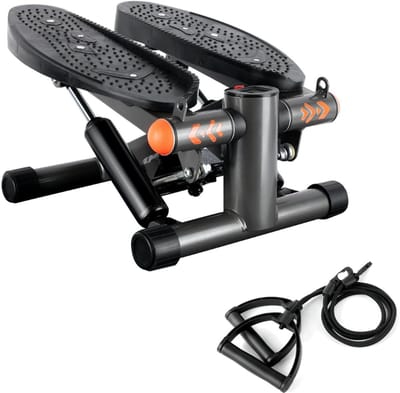 Livista Mini Stepper – Compacte Fitness Stepper voor Thuis – met Weerstandsbanden & LCD-scherm – Full Body Workout – Stil & Hoge Weerstand – Belastbaar tot 130KG