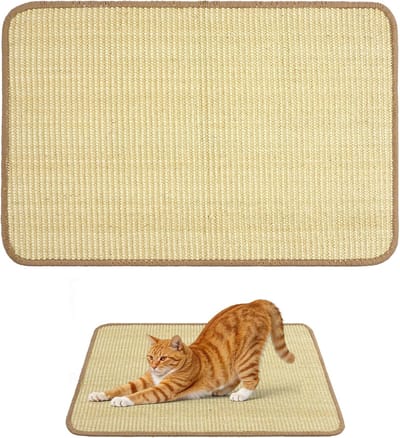 longziming - Sisal Krabmat - Katten Krabplank - 30*60cm - Dichte Slijtvaste Vezels - Antislip Latex Onderzijde - Natuurlijk Sisal - Beschermt Meubels En Wanden - 1 Stuks