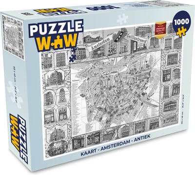 Puzzel Kaart - Amsterdam - Antiek - Legpuzzel - Puzzel 1000 stukjes volwassenen