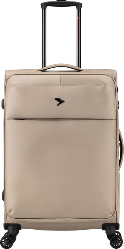 Pack Easy GoOn 4 wielen Trolley M 67 cm met uitbreidingsplooi - Zachte bagage - TSA slot - beige