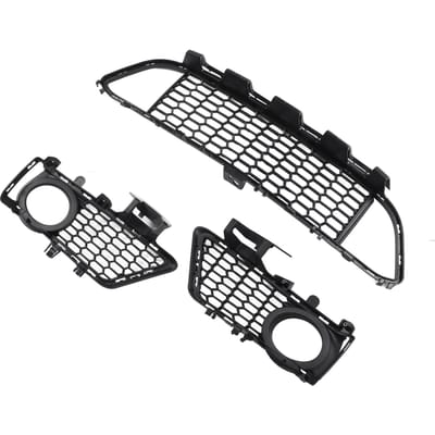 Ensemble de Grilles de Pare-chocs Avant Centrales Inférieures pour Série 3 F30 2015 à 2019 51118068124 Grilles Latérales de Feux de Brouillard black