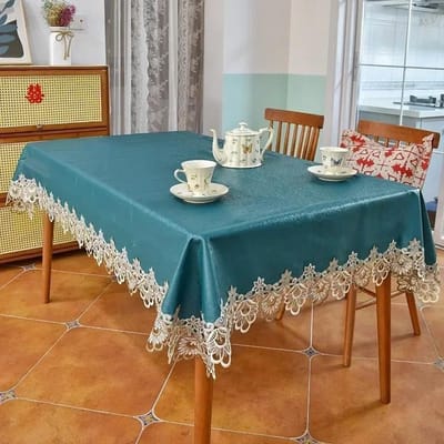 Nappe rectangulaire en dentelle imperméable résistante à l'huile et non lavable nappe de table à manger moderne minimaliste tapis de table en cuir imprimé 60x60cm