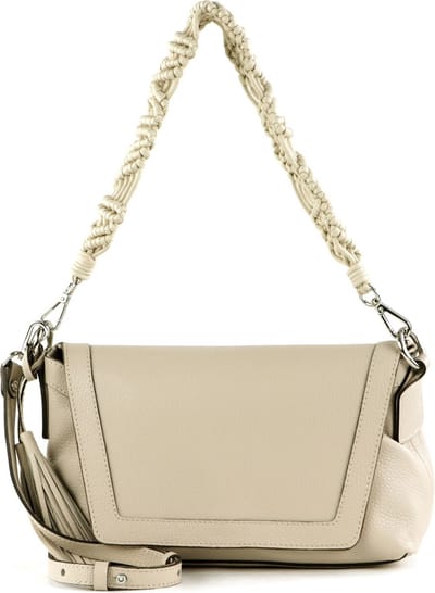 GIANNI CHIARINI Leren Schoudertas Africa Crossbody Bag Vapore Beige