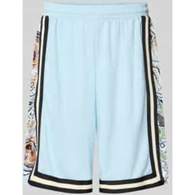Shorts van mesh met contraststrepen