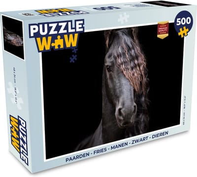 Puzzel Paarden - Fries - Manen - Zwart - Dieren - Legpuzzel - Puzzel 500 stukjes