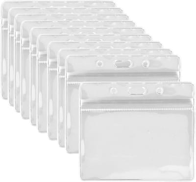 10x Transparante Kaarthouders Verticaal - Waterdicht PVC Pasjeshouder voor ID, Studenten- of Toegangskaart