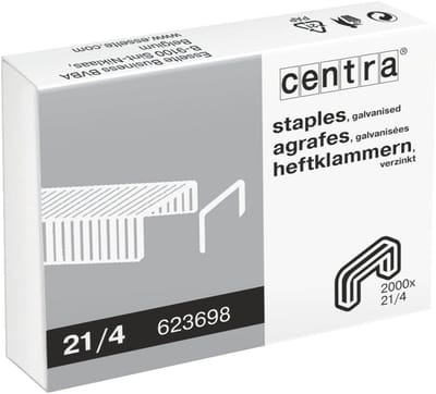 Nietjes 21/4mm Gegalvaniseerd – Doos van 2000 – Geschikt voor Compacte Nietmachines – 10 Vel