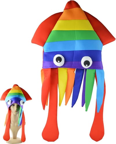 Kleurrijke Pluche Octopus-tentakelmuts voor Volwassenen, Creatief Kostuumaccessoire voor Feestjes en Halloween, Perfect voor Cosplay en Themadagen