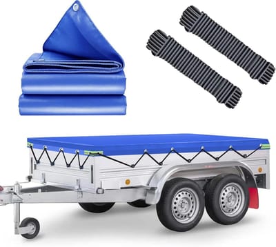 Aanhangerzeil Plat - Afdekzeil Trailer - Bescherming Lading - Waterdicht Scheurvast - 256x145x8 cm - Blauw