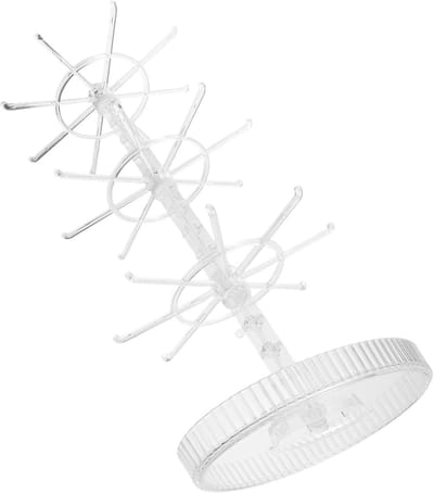 Draaibare Sieradenhouder - Organizer Toren - Sieraden Presentatie - Gelaagde Transparantie - 44x20.5x20.5cm - Transparant