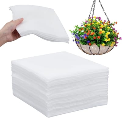 100 stuks zelfbewaterende voeringen voor hangende plantenmanden, ideaal voor tuin en huis, 20,7 x 19,1 cm, 3 mm dik, perfect voor bloembakken en vensterbanken