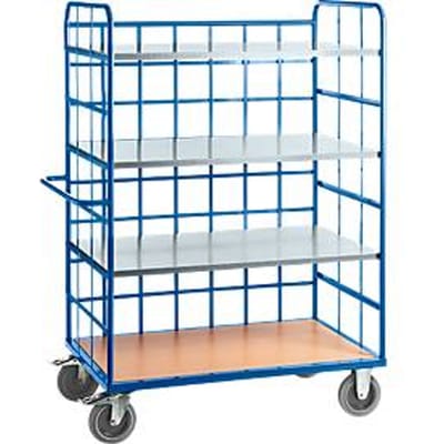 Etagewagen met rooster, 3 verz. legborden, L 1000 x 700 mm