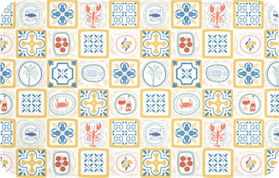 Badmat 80x50 cm - Antislip - Tegels - Patroon - Zomer - Geel - Badmatten voor badkamer - Badkamermat - Douchemat - Badkamer mat