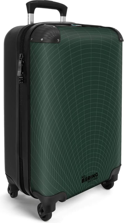 NoBoringSuitcases.com® - Handbagage koffer lichtgewicht - Reiskoffer trolley - Groene abstracte tunnel - Rolkoffer met wieltjes - Past binnen 55x40x20 en 55x35x25 - Hardcase valies - Carry on suitcase - Cabin flightcase