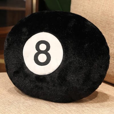 Zwart 8 Biljart Kussen Zacht Pluche Speelgoed Geschikt Voor Huis Bed Kantoor Bank Kussen Zwart 8 Biljartbal Kinderen Jongens Cadeaus 35cm zwart