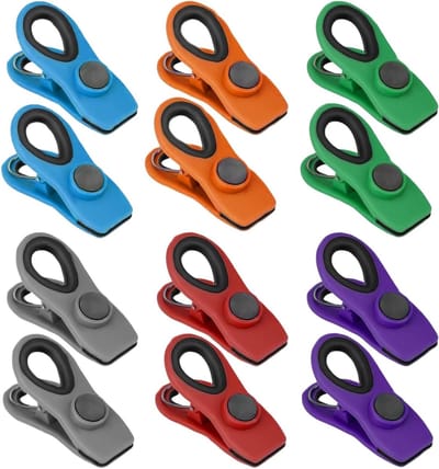 Set van 12 Sterke Magnetische Bag Clips voor Snackzakken, Koffie en Voedselverpakkingen - Perfect voor Opengescheurde Tassen